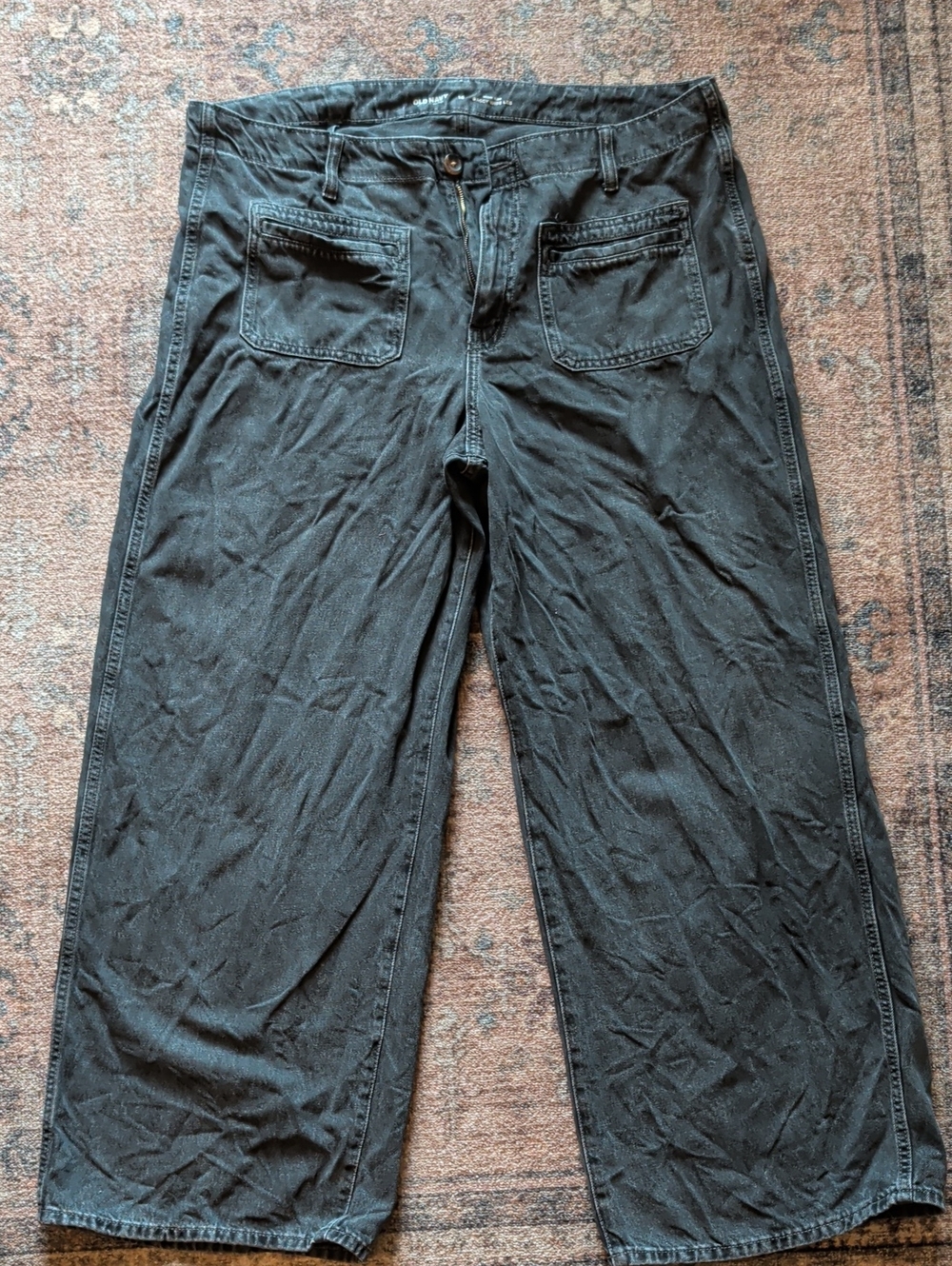 Old Navy Black Baggy Wide-Leg Jeans